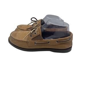 Sperry A/O Top Sider Slip On Boat Shoes Leather Casual Tan Youth Kids Boys 4.5
